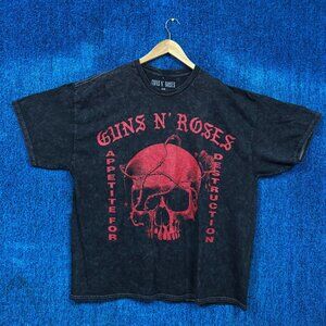 Guns N’ Roses Appetite For Destruction Oversized Mineral Wash Rock T-Shirt Size